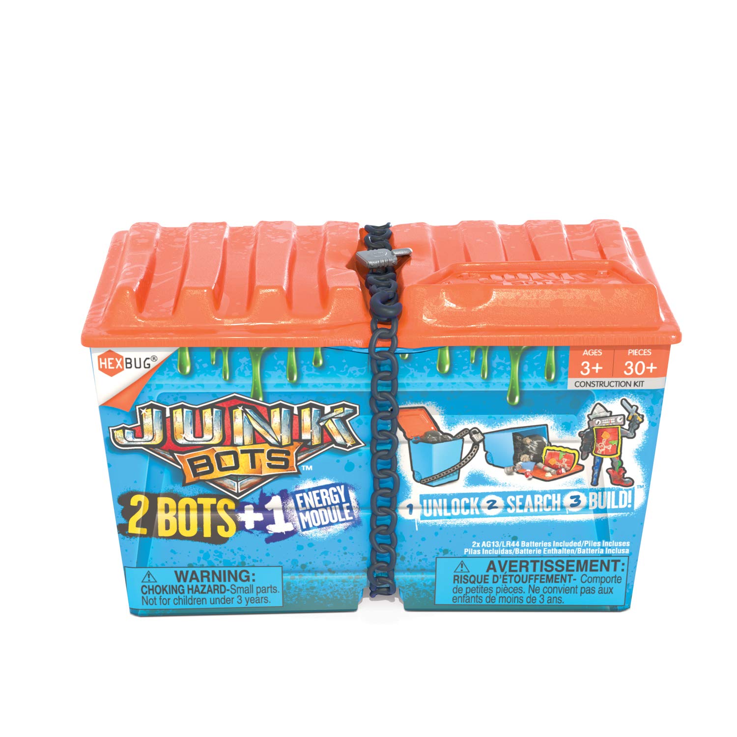 HEXBUG JUNKBOTS - Alley Dumpster Assortment Kit - Surprise Toys in Every Box LOL with Boys and Girls - Alien Powered Toys for Kids - 24+ Pieces of Action Construction Figures - for Ages 5 and Up