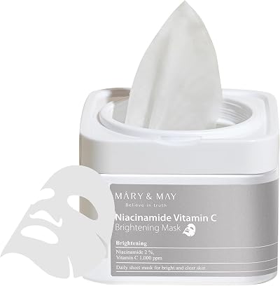 Mary&May Vitamin C Niacinamide Brightening Mask 30 Sheets with Pull-Out Tub