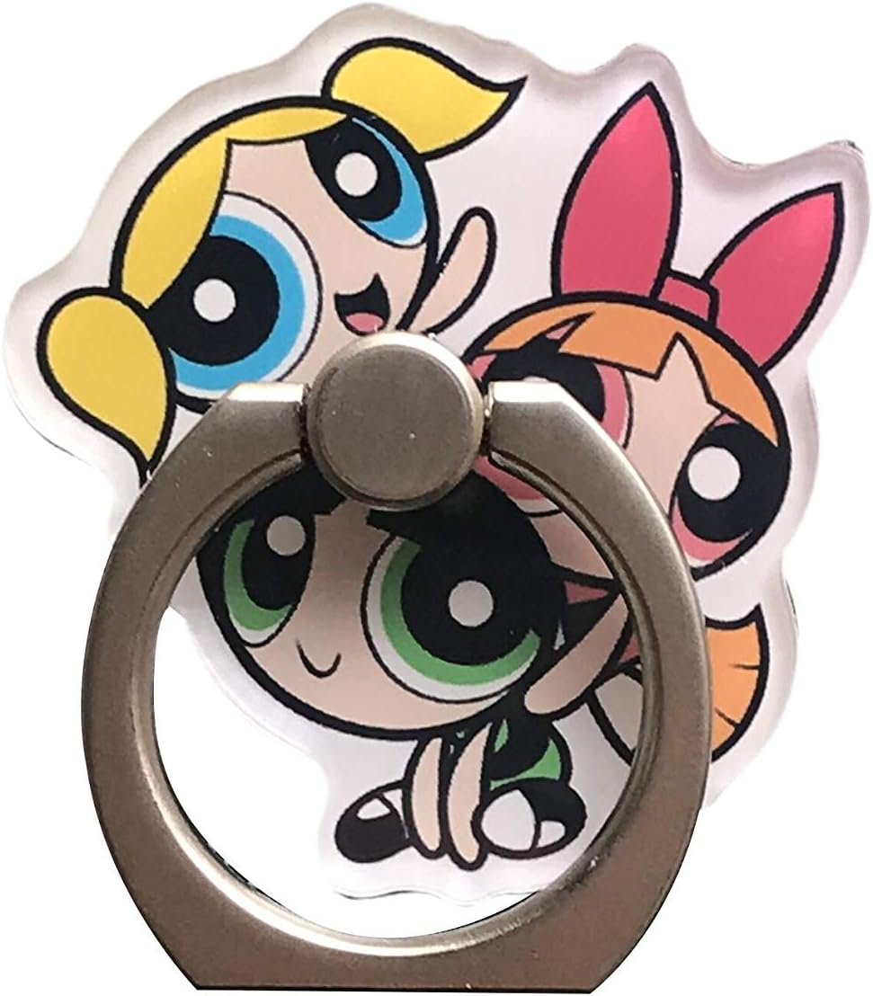 Amazon 可愛い パワーパフガールズ Powerpuff Girls スマホリング アイリング 人気商品 360度回転 携帯スタンド 落下防止 バンカーリング スタンド機能 指一本使える インスタ映え かっこいい スマートフォン Iphone Android 可愛い ブロッサム バブルス