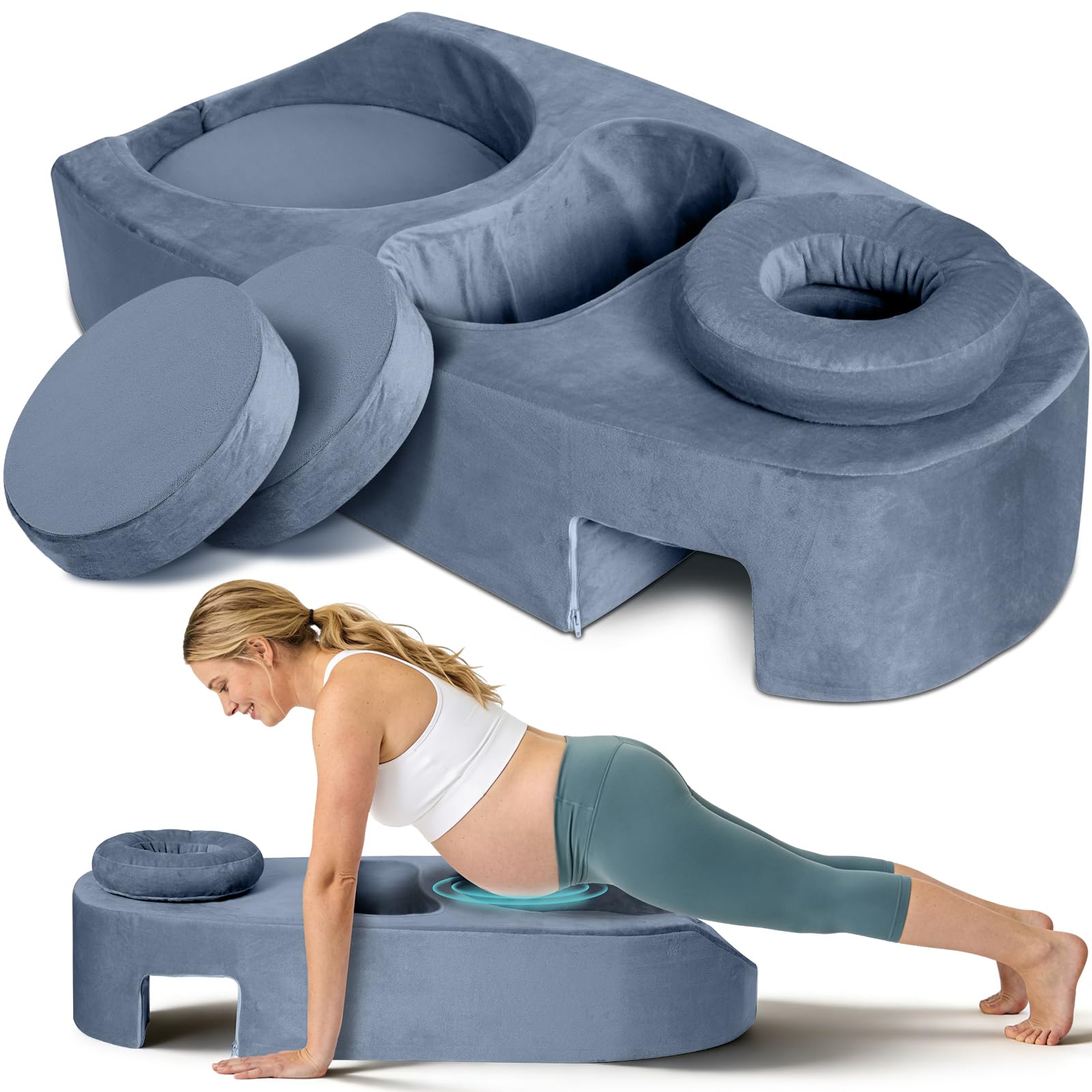 Photo 1 of SAHEYER Pregnancy Massage Cushion and Headrest, Full Body Prenatal Bolster Release Lower Back Pain, Maternity Pillow After Breast Surgery, Pregnancy Stomach, Gray