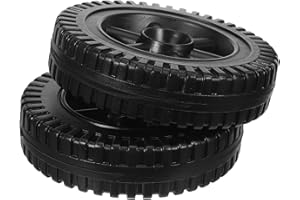 Yardwe 2pcs 6-inch Plastic Replacement Wheels for Lawn Mower, Bbq Grill Garden Tiller, Universal Outdoor