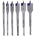 IRWIN SPEEDBOR Spade Wood Drill Bit, Standard-Length, 6-Piece Set (88886)