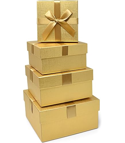 【美品】REGAL 03DRCD 24cm Amazon.com: Stockroom Plus 4-Pack Square Gold Nesting Gift