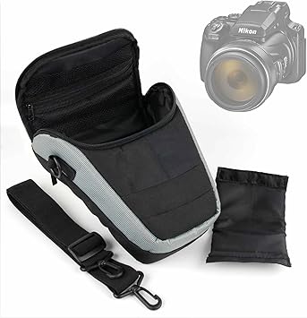 DURAGADGET Bandolera Negra Y Gris para Cámara Nikon COOLPIX P1000 ...