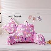 Aimuan Pink Cat Reading Pillow Bed Rest Wedge Backrest Pillow with Arms Back Support for Sitting Up in Bed Cushion Incline Rest Sleeping Snoring Pillow (Pink-cat)