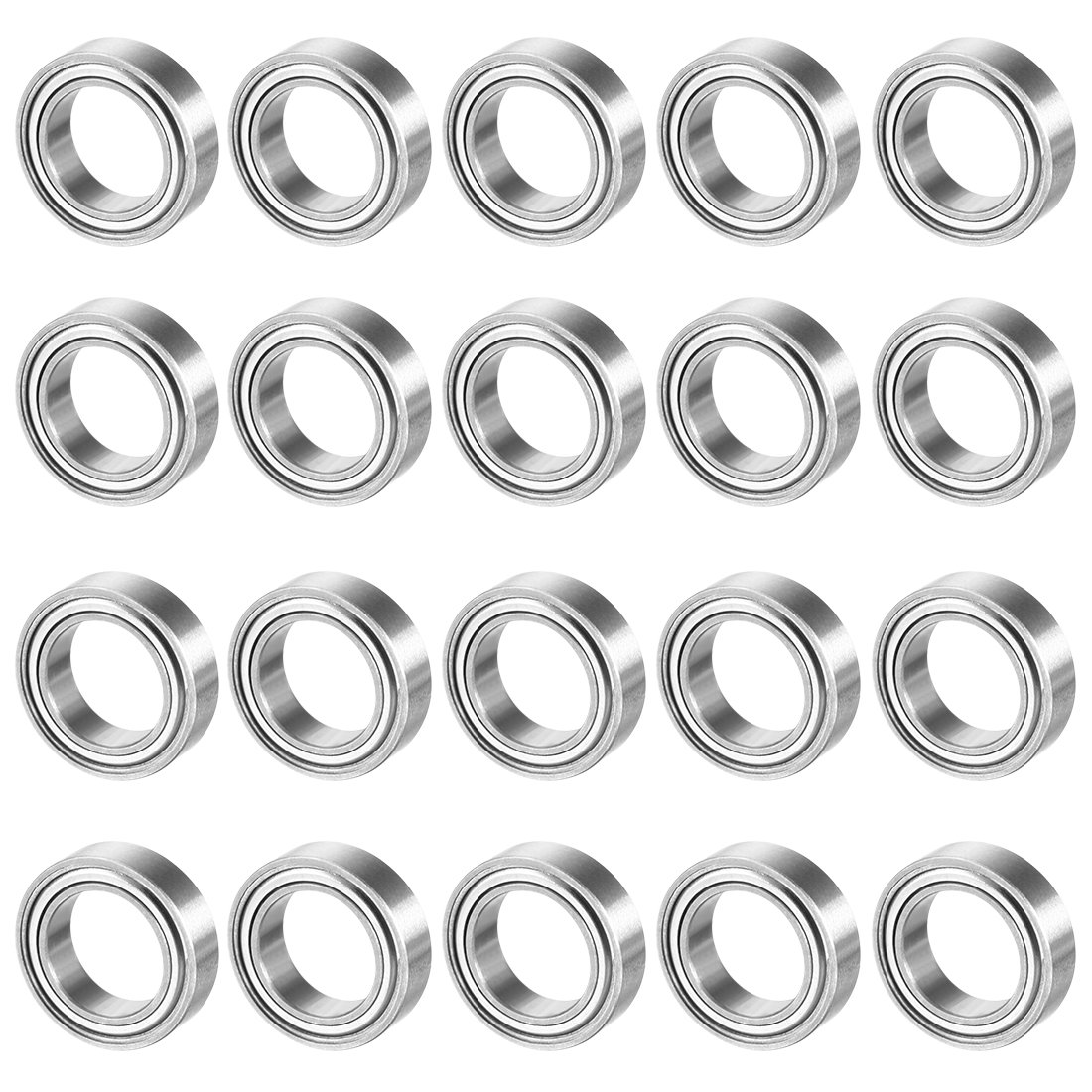 Sourcingmap 20pcs MR117ZZ 7mmx11mmx3mm Double Shielded Miniature Deep Groove Ball Bearing