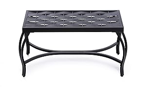 Mango Steam Patio Garden Weave Bench (Charcoal/Black)