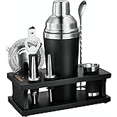 Excellent Grip Mixology Bartender Kit - Drink Mixer Set with All Essential Bar Accessories - Premium Bar Tool Set for The Ultimate Home Bar Experience, Housewarming Gifts New Home (Black)