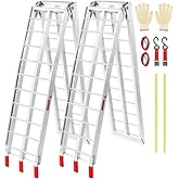 VEVOR Aluminum Ramps, 1500 lbs Folding Loading Ramps for Pickup Trucks Bed, Trailers Ramp with Load Straps for Dirt Bike, UTV