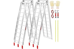 VEVOR 7.5ft Aluminum Ramps, 1500 lbs Folding Loading Ramps (2 pcs Set) for Pickup Trucks Bed, Trailers Ramp with Load Straps for Dirt Bike, UTV, ATV, Trucks, Lawn Mowers, Cargo Trailer, 89" L x 12" W