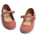 Childrenchic Mary Jane Shoes for Girls – Classic & Comfortable Dress Shoes for Toddlers & Kids – Perfect Flats for School, Play, and Special Occasions (Canvas)