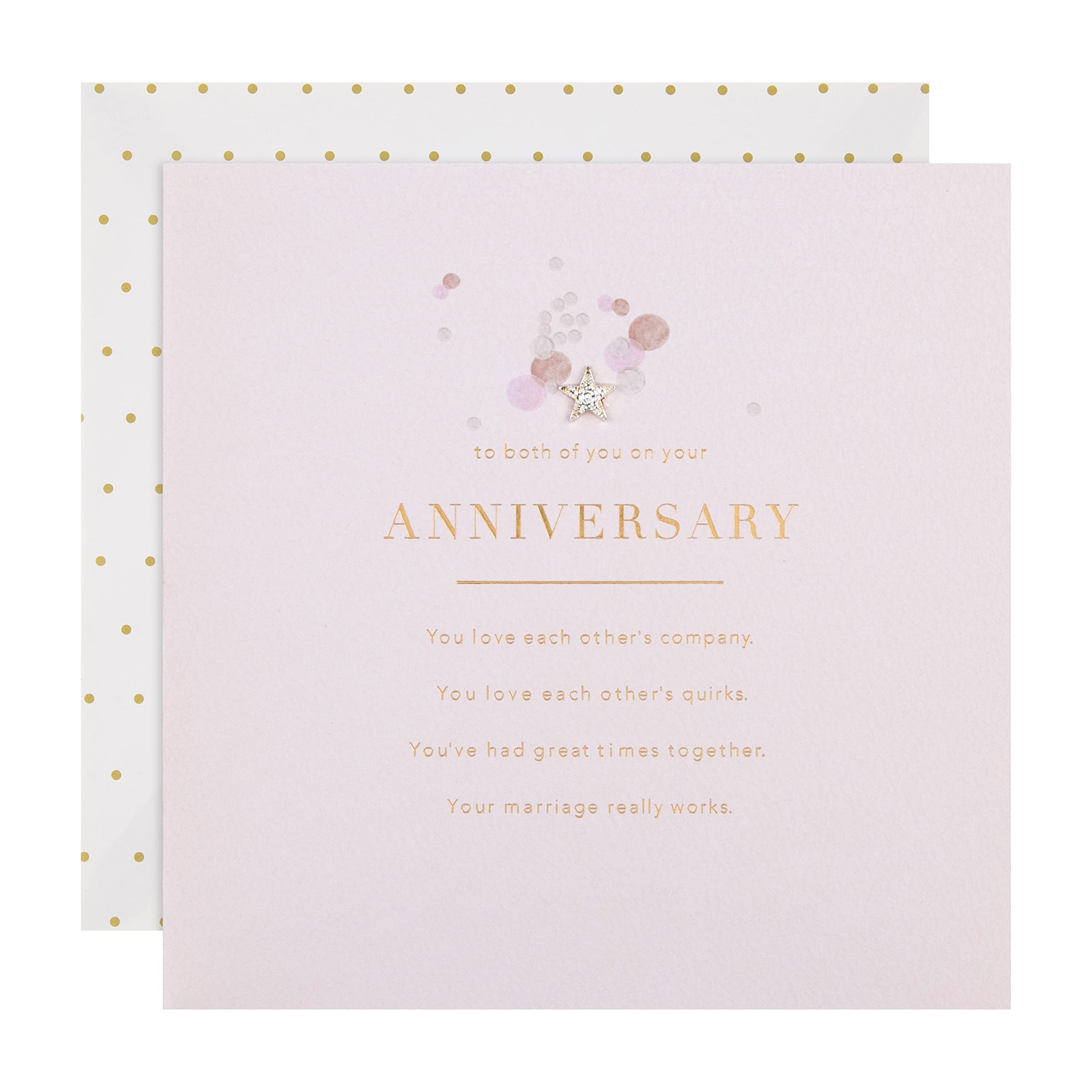 Hallmark Anniversary Card to Both - Elegant Text Led Design