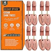 Cedar Space Wooden Shoe Stretcher Tree, 6.5-14 Sizes Cedar Wood Shoe Trees,2/4PC Shoe Stretcher for Men, Sneakers,Boots