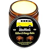 Vanman’s Tallow and Honey Balm - Grass-Fed/Finished Bison Tallow and Essential Oils, Raw Manuka Honey, Organic Royal Jelly, Beeswax, Cold Pressed Olive Oil - Tallow Skin Care for Dry Skin - 2.4 oz