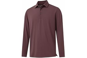 M MAELREG Golf Shirts for Men Dry Fit Performance Moisture Wicking Casual Heather Collared Long Sleeve Polo Shirts for Men