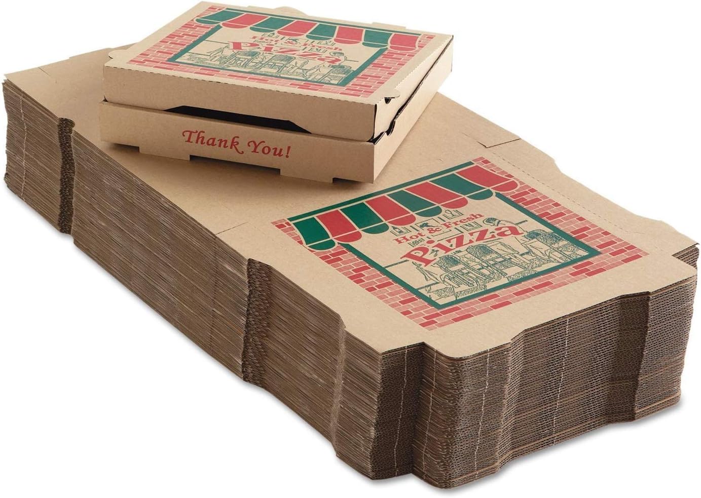 50 Corrugated Pizza Boxes 12w x 12d x 1 3/4h Kraft