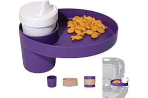 Travel Tray Oval USA Made Extend Your Current Cup Holder to Hold Your Cup Plus A Tray for Snacks, Toys and Accessories. Use in a Car Seat, Booster, Stroller, Golf Cart, Outdoor Chair, Purple