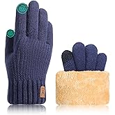 JUNRUI Winter Thermal Gloves Upgraded Touch Screen Warm Fleece Lining for Cold Weather for Men Women