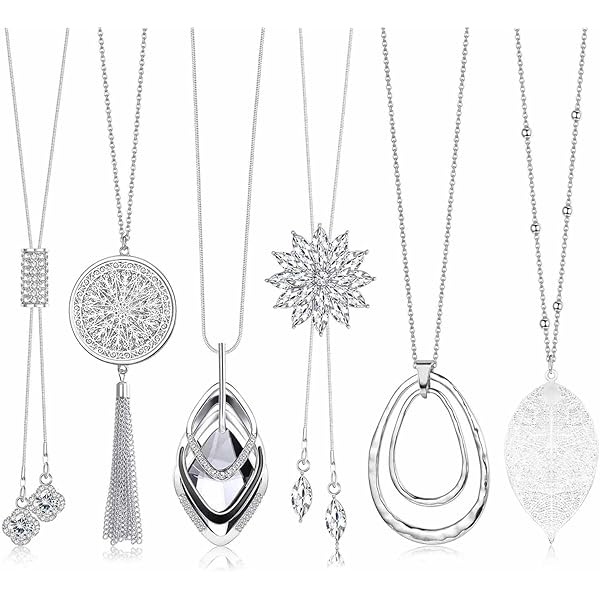 ネックレス・ペンダント Bold Ring Pendant Long Necklace Amazon.com: NVENF Long Sweater Chain Double Circle Pendant