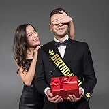 IRYNA Birthday King Sash Black Gold Letter Birthday Banner Men Adult Party Gift view 4