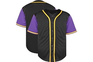 Rioofinx Blank Baseball Jersey, Short Sleeve Plain Jersey Shirt Sports Hip Hop for Men Women
