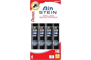 Pentel Ain Stein Lead Refill for Mechanical Pencils, HB Grade, Standard Lead for Everyday Use, 40 Leads per Tube, 0.9mm Bold 