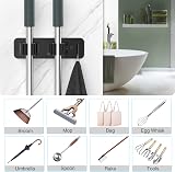 Cosicosy SUS304 Stainless Steel Mop Holder Wall Mounted 2 Racks with Hook view 8