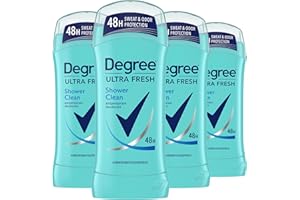 Degree Ultra Fresh Antiperspirant Deodorant Stick Shower Clean Pack of 4 for 48H Sweat and Odor Protection for Women, 2.6 oz