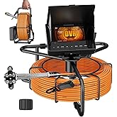 Sewer Camera 100ft w/ 23mm 1080P Probe, 8500mAh, 32GB Audio &amp; Video Record | Drain Camera 4.3" w/ IP68 Waterproof for Plumbers, Drain Pipe &amp; Industrial Inspection, Endoscope Camera with Light(12 LEDs)