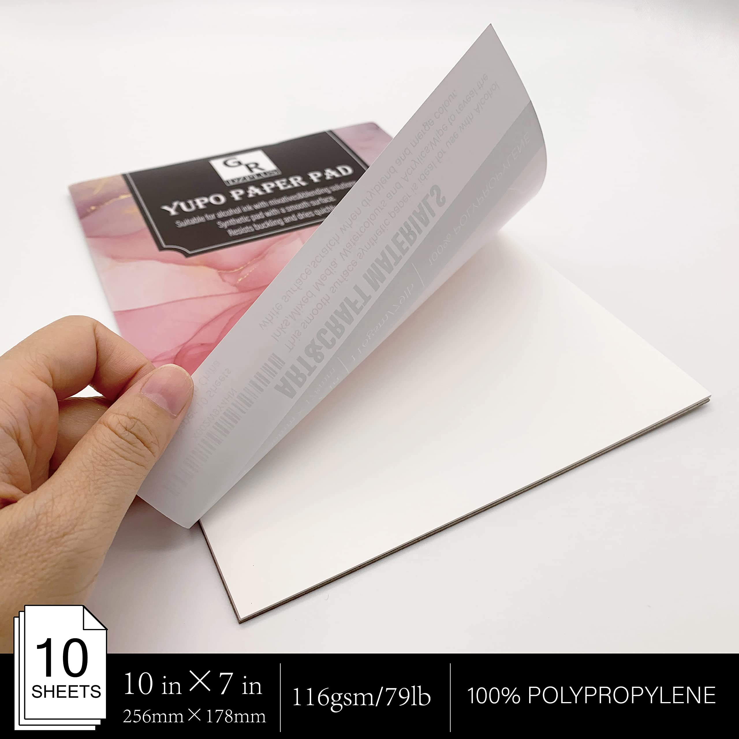 GR DZPLUS Yupo Paper 10 Sheets | 10-inch x 7-inch | 116GSM