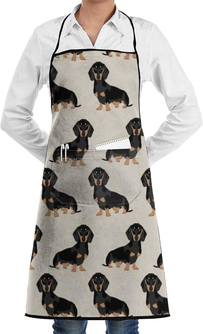 Doxie Dachshund Weiner Dog Aprons for Women Men Waterproof Adjustable