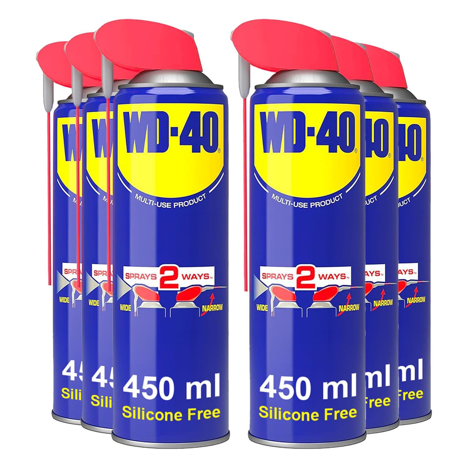 WD-40 Smart Straw 6 Pack 450ml | Multi-Use Lubricant & Corrosion Inhibitor Value Pack for Home, Garage & Workshop