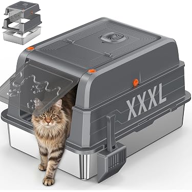 amazon.ca cat litter box XXXL Cat Litter Box Stainless Steel 60X40X20cm