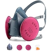 RANKSING Reusable Half Facepiece Shield 7502 Face Cover with Filters to Against Dust, Fumes, Asbestos while Painting, Sprayin