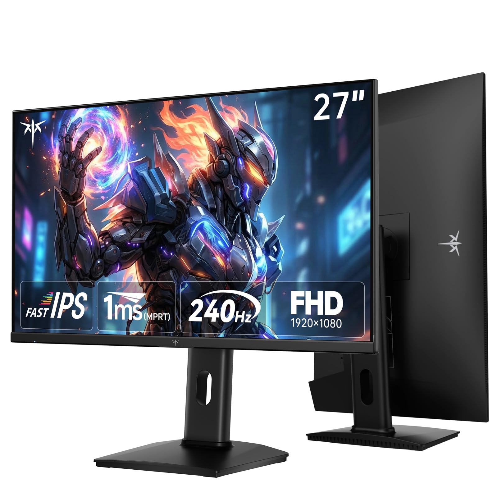KTC 27 Inch 240Hz Gaming Monitor - FHD 1080P Monitor Fast IPS with Adaptive Sync, 1ms(MPRT), 131% sRGB, HDMI Displayport, Tilt Pivot Height Adjustment, Vesa Monitor, White, H27F7 Image