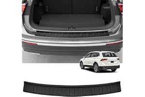Hugeek Rear Bumper Protector for Volkswagen VW 2018-2024 Tiguan Car Accessories ABS Plastic Material Matte Black Resistant Trunk Door Entry Guards