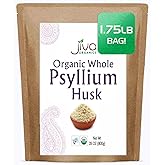 Jiva Organics Whole Psyllium Husk (Isabgol) 28 Oz Jumbo Bag - Non-GMO, Unflavored - Keto Friendly, Soluble Fiber