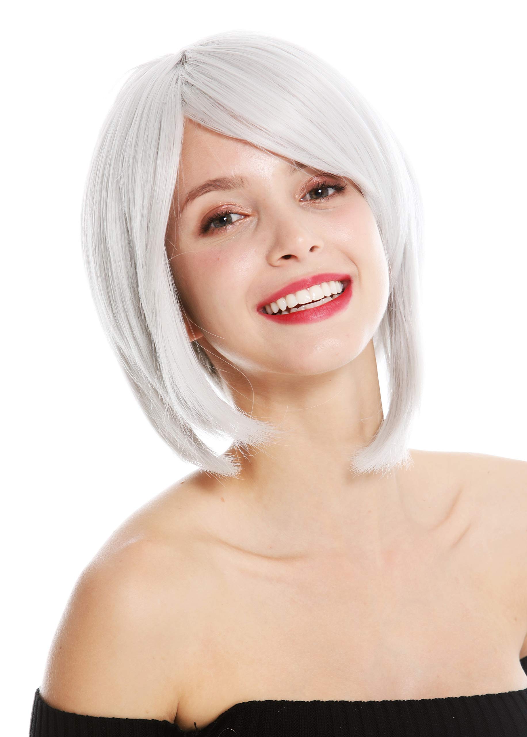 WIG ME UP - KC-48-66T women's quality wig short long bob layered parted parting sleek light grey white