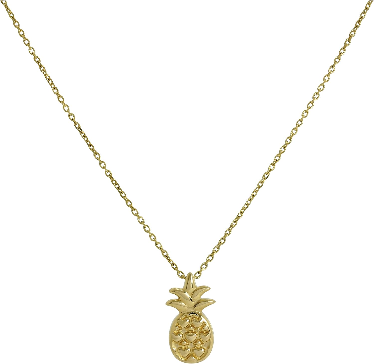 9ct Gold Pineapple Pendant on 16 Inches Chain Amazon.co.uk Jewellery