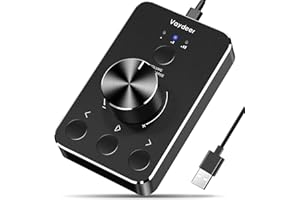 Vaydeer Volume Control Knob with One-Click Mute Function and 3 Volume Control Modes, USB Volume Knob Multimedia Controller for Win 7/8/10/Mac, Gift for Loved Ones