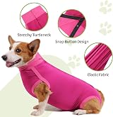HEYWEAN Dog Recovery Suit Post Op Bodysuit for Neutering Spay Recovery view 4