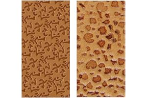 PANSHIYON Leather Stamps,2 Pieces Professional Leather Background Stamping Tools for Leather Craft Working