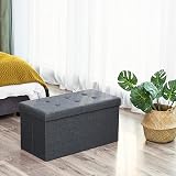 Dripex Folding Linen Storage Ottoman 80L Dark Gray 76x38x38 cm view 9