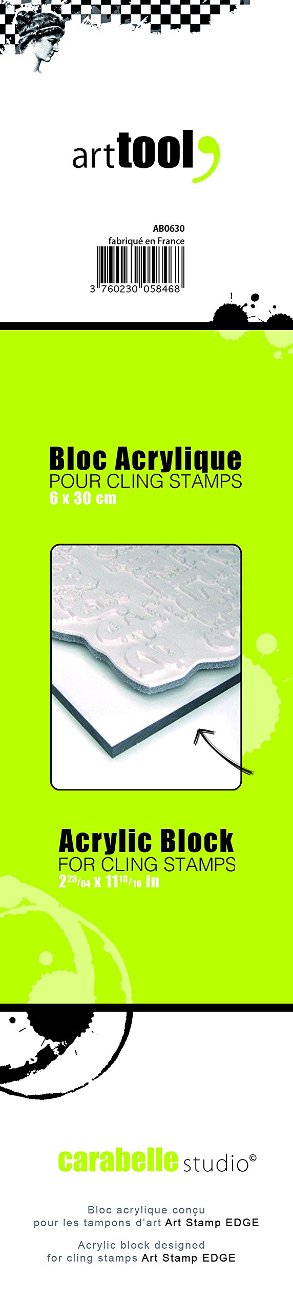 Carabelle Studio Acrylic Block for Clear Stamps Edge, 29 x 6 x 0.5 cm