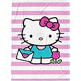 Jay Franco Plush Throw Blanket – Soft & Cozy Fleece Throw for Bedroom & Couch Décor, Official Licensed Product, Pink - Hello Kitty, 60x90 - Large Blanket