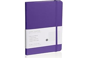 EMOMAS Lined Journal Notebook, 160 Pages, Medium 5.7 inches x 8 inches - 100 gsm Thick Paper, Hardcover (1, Purple)
