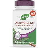 Nature's Way AloeMaxLax, Relieves Occasional Constipation*, 100 ct | Premium Four-Herb Formula Featuring Aloe, Marshmallow, Cascara Sagrada, and Fennel Seed, Vegan, Gluten-Free Capsules