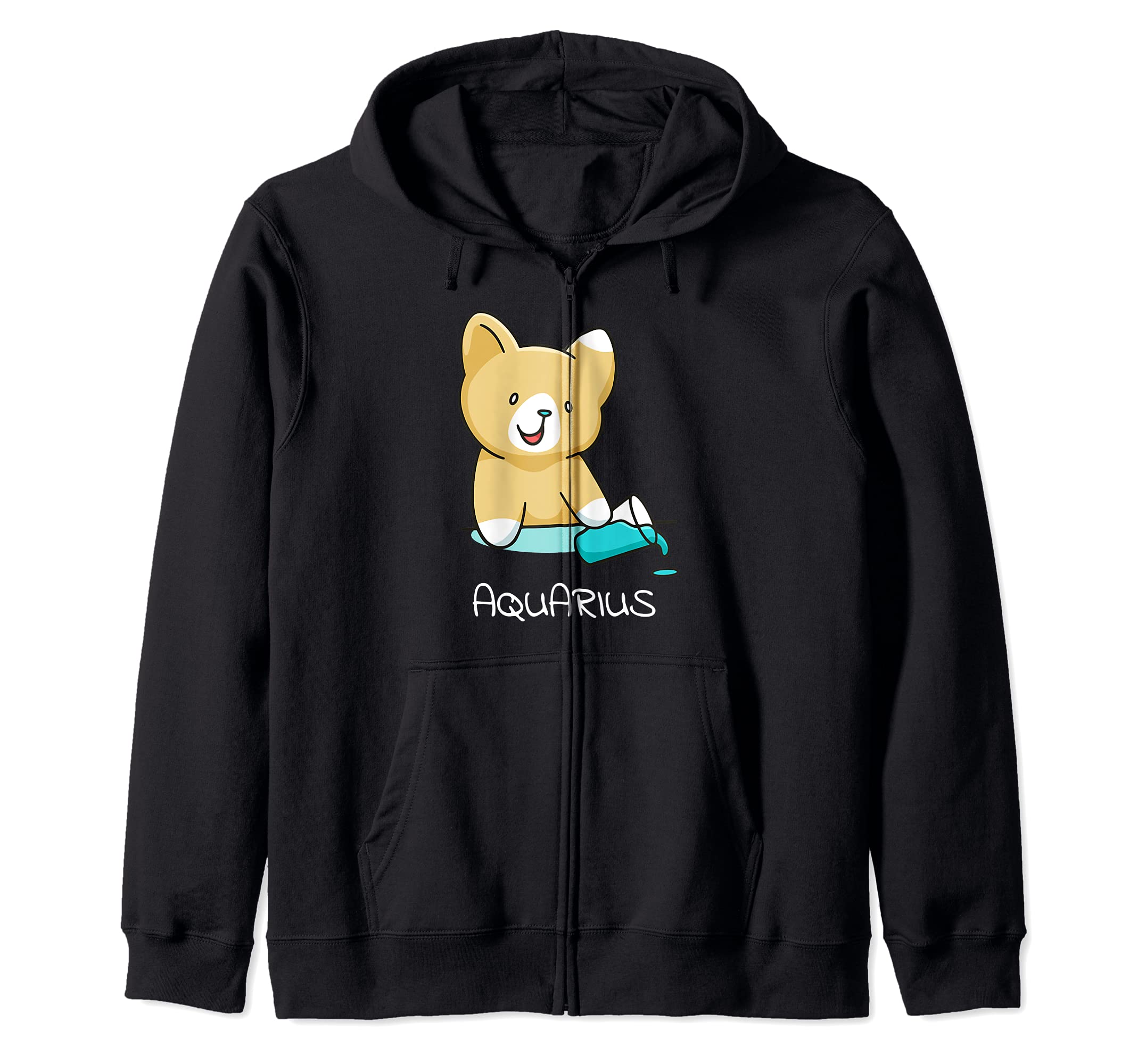 Aquarius Cat Zodiac Signs Kawaii Astrology Cats Horoscope Zip Hoodie