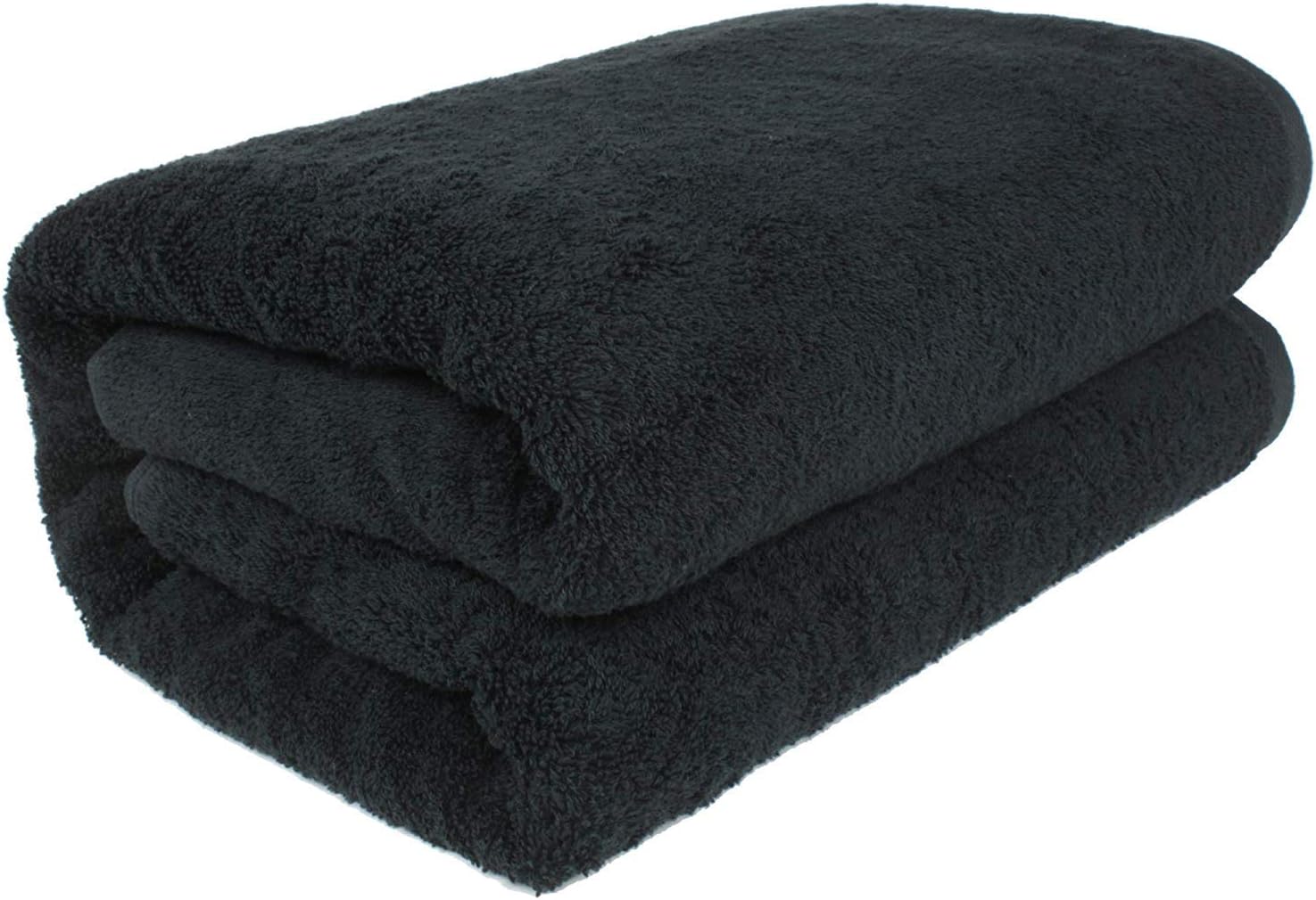 AaKouton 900 GSM Bath Towels, Egyptian Cotton, Extra Large(40 x 60 inch)(102 cm x 153 cm) (Jet Black)