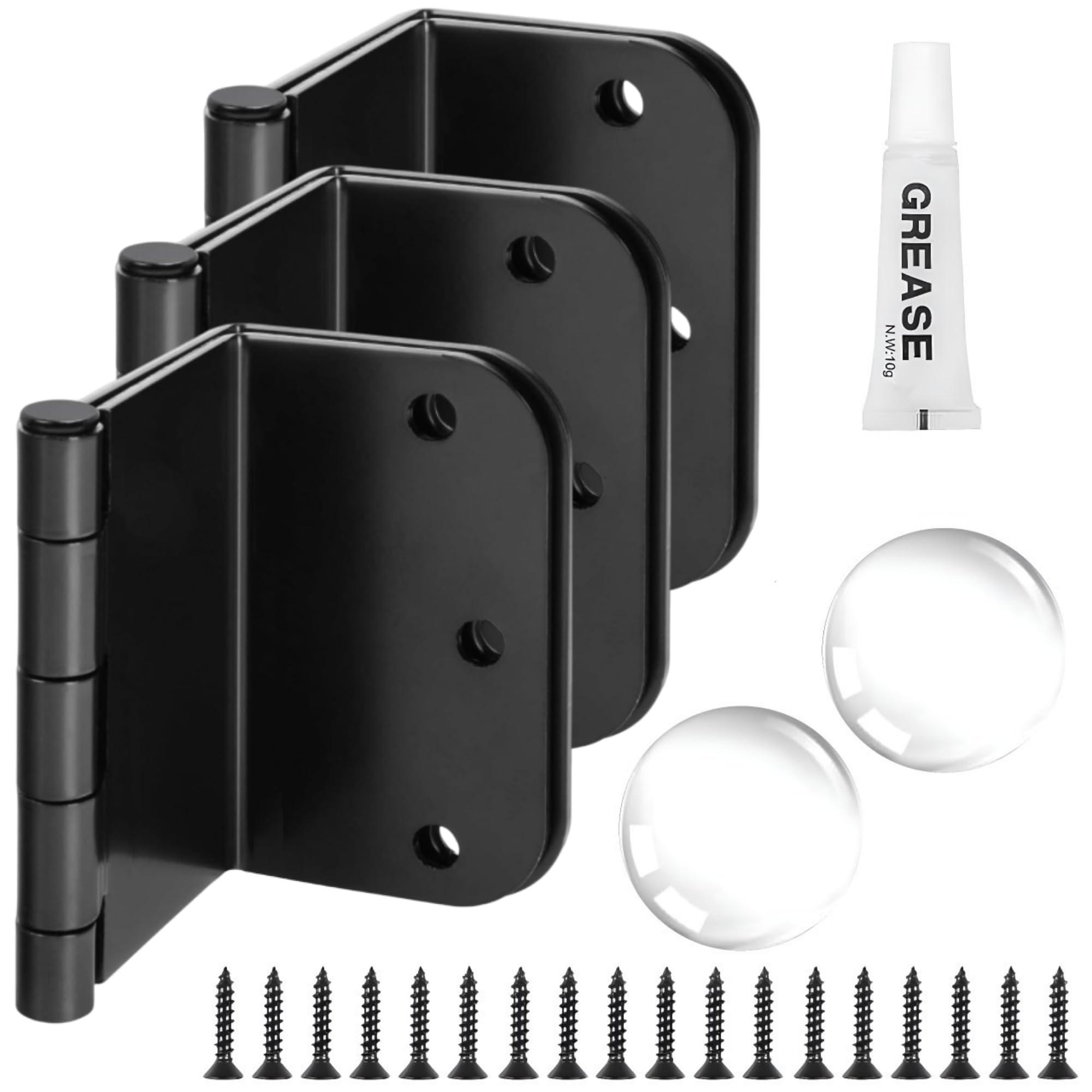 Photo 1 of 3-Pack Offset Door Hinges, Matte Black Door Hinges 3.5 Inch 5/8" Radius Corner for Handicap, Swing Clear for Exterior & Interior with Wall Handle Stopper & Grease, Heavy Duty Hardware